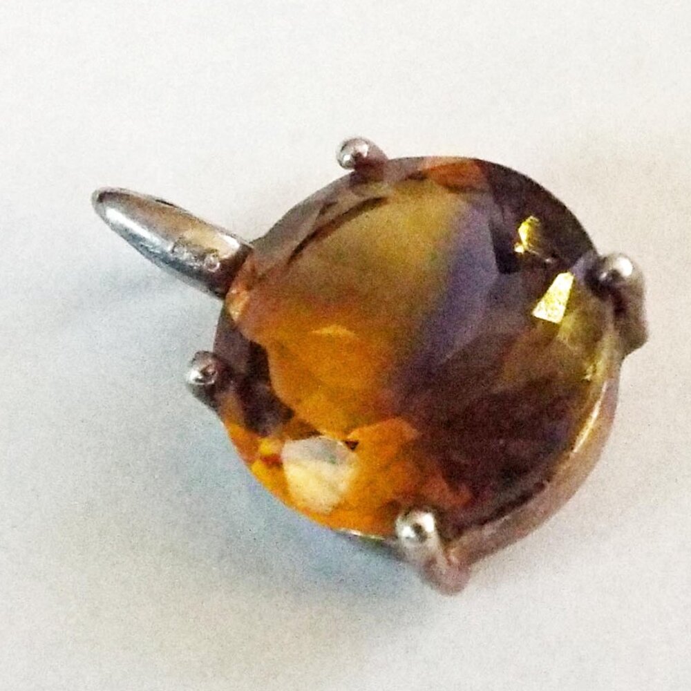 11.68 CARATS OF NATURAL ROUND AMETRINE GEMSTONE SET IN STERLING PENDANT 14 - Picture 5 of 5